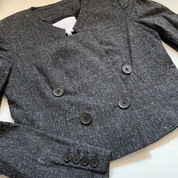 Adam Lippes wool/silk blend grey short jacket S 2 - Picture 5 of 9
